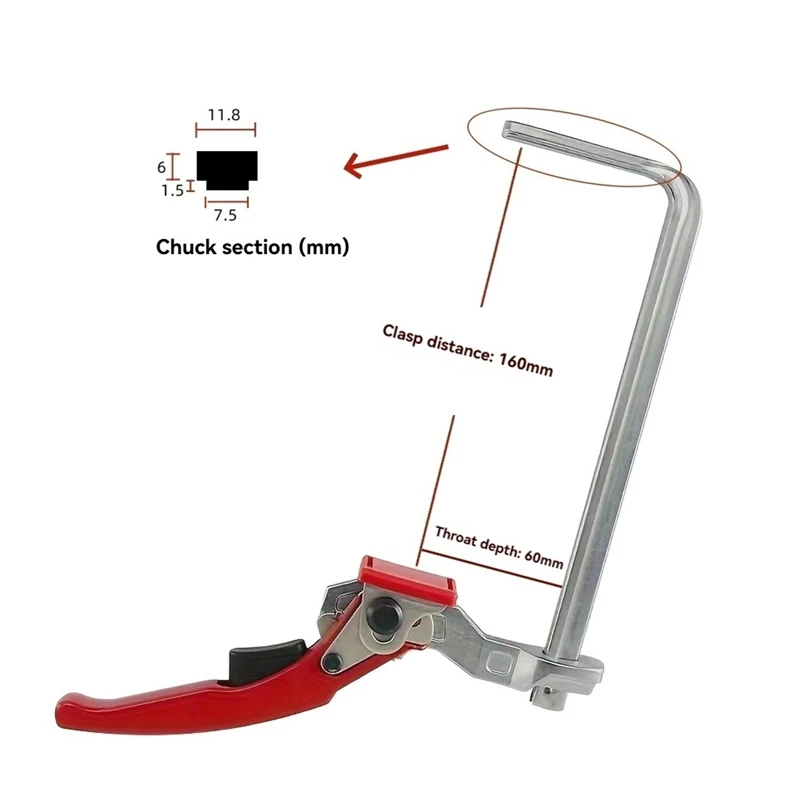 160X60mm Quick Guide Rail Ratchet Clamp Woodworking F Clamp Quick Clamping For Guide Rail System Hand Tools