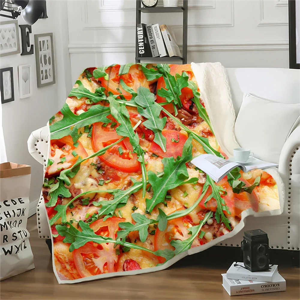 

CLOOCL модное одеяло с 3D принтом, вкусный сыр, помидор, пицца, пледы для постельных принадлежностей, пушистые одеяла для взрослых и детей, 5 размеров