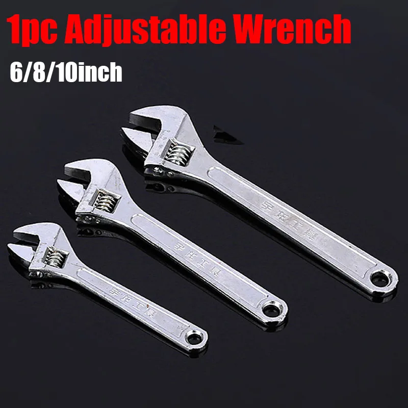 

1pc 6Inch/8Inch/10Inch Adjustable Wrench With Measurement Scales For Plumbing Home Automotive Repairs & General Maintenance