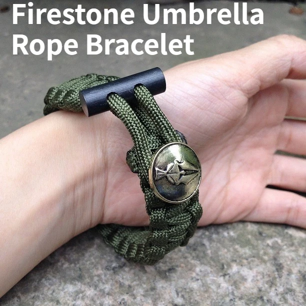 

NEW Outdoor Multi-purpose Flint Emergency Survival Rope Flint Umbrella Rope Bracelet Camping EDC Tool