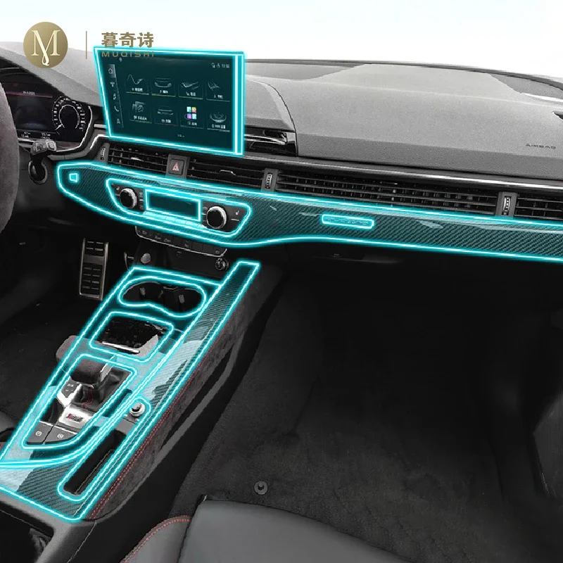 

Для Audi RS4 S4 2019-2023 защитная пленка для салона автомобиля, прозрачная самоклеящаяся пленка из ТПУ для краски, консоль, наклейка против царапин, PPF