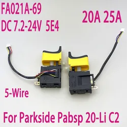 DC 7.2-24V 20A governor drill switch suitable connector For PARKSIDE PABSP 20-Li C2 Connection adapter Fa021a-69 switch 5-wire