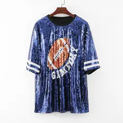 2023 New Cowboy Baseball Football Game Female Tops Sequin Women Jersey Dress
