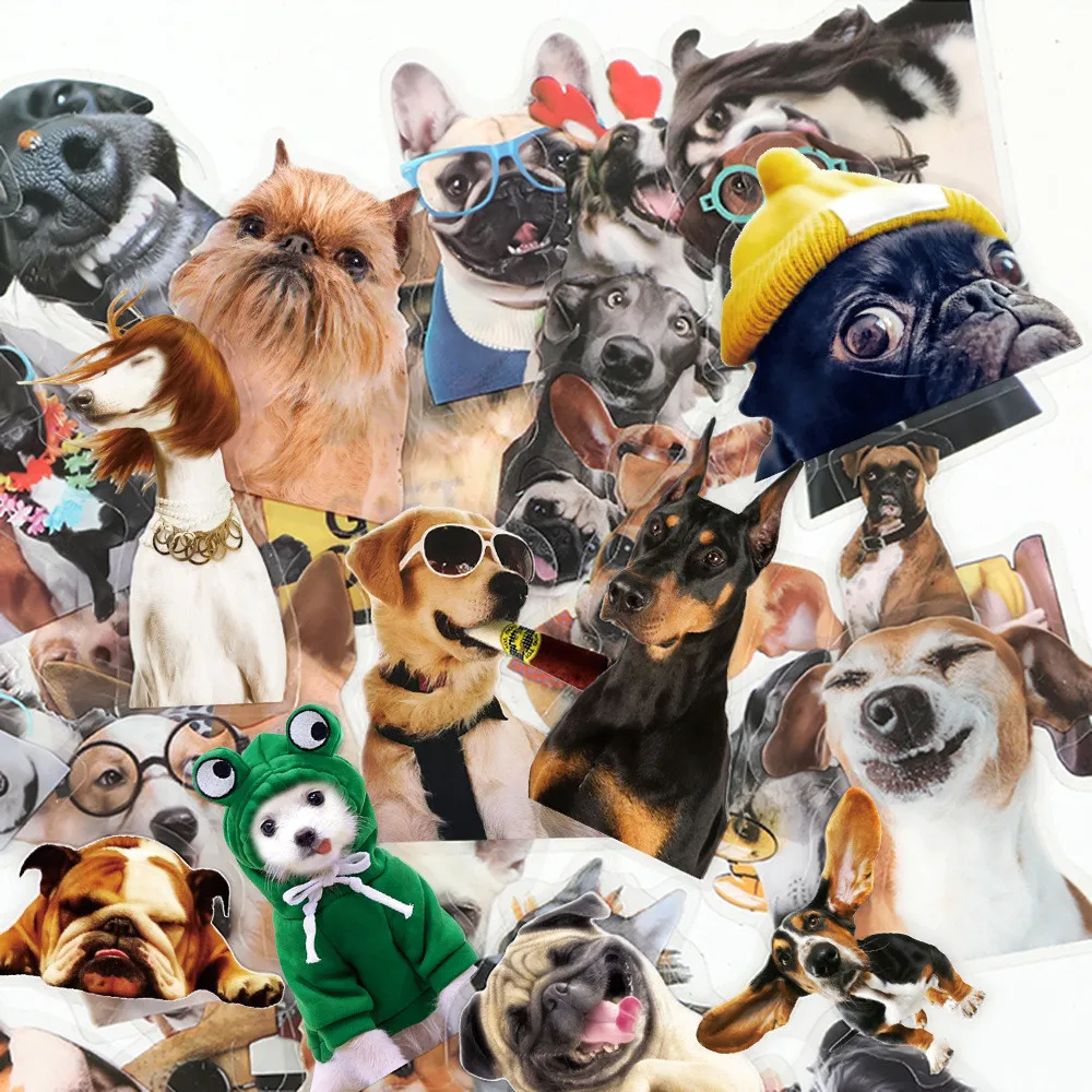 50pcs Transparent Clear Dog Emoji Stickers Waterproof Decals for Tech & Travel RecordingYourLife Store