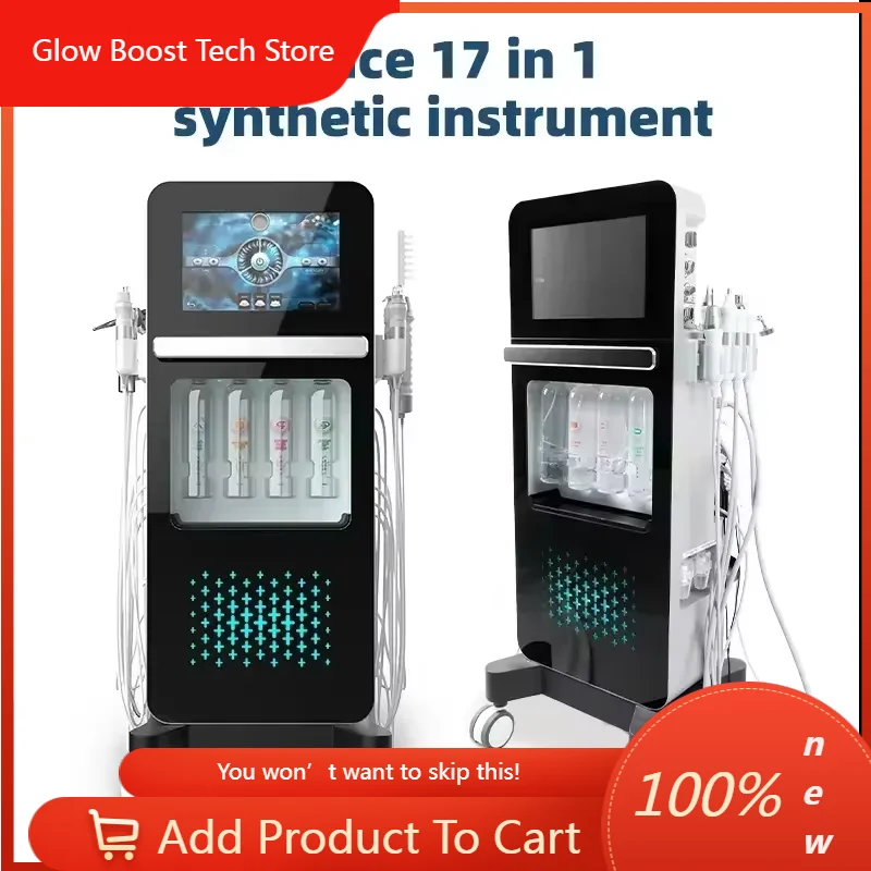 

GBWholesale 17 In 1 Hydro Facial Aqua Peel Face Lift Diamond Dermobrasion Skin Care Oxygen Water Jet Spa Machine