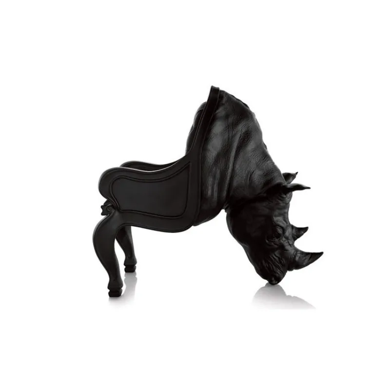 Action seat series, creative fiberglass, rhino, domineering bull head, statue leisure chair