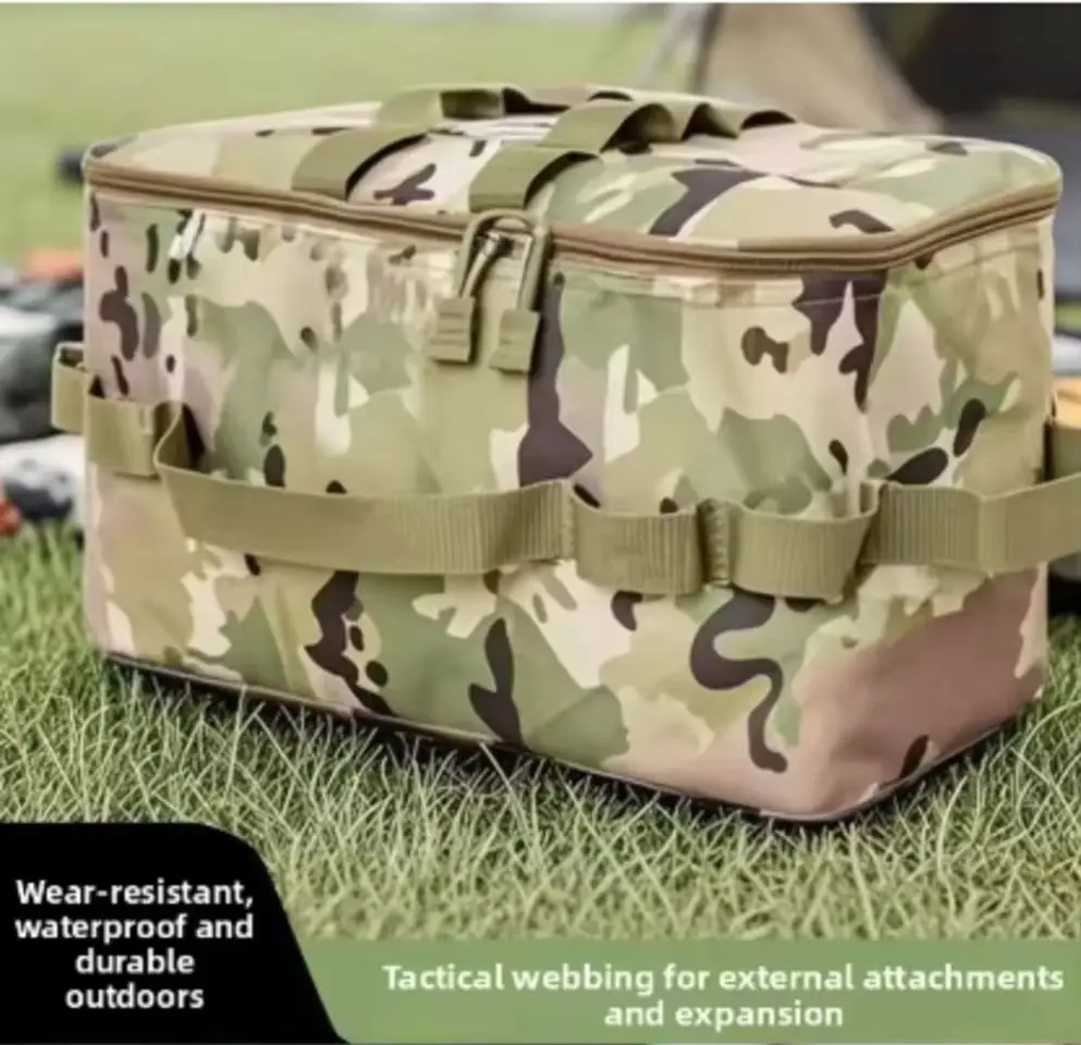 Outdoor Camping Gas Tank Storage Bag, Large Capacity Ground Nail Tool Bag, Gas Canister Picnic Cookware Utensils Organizer