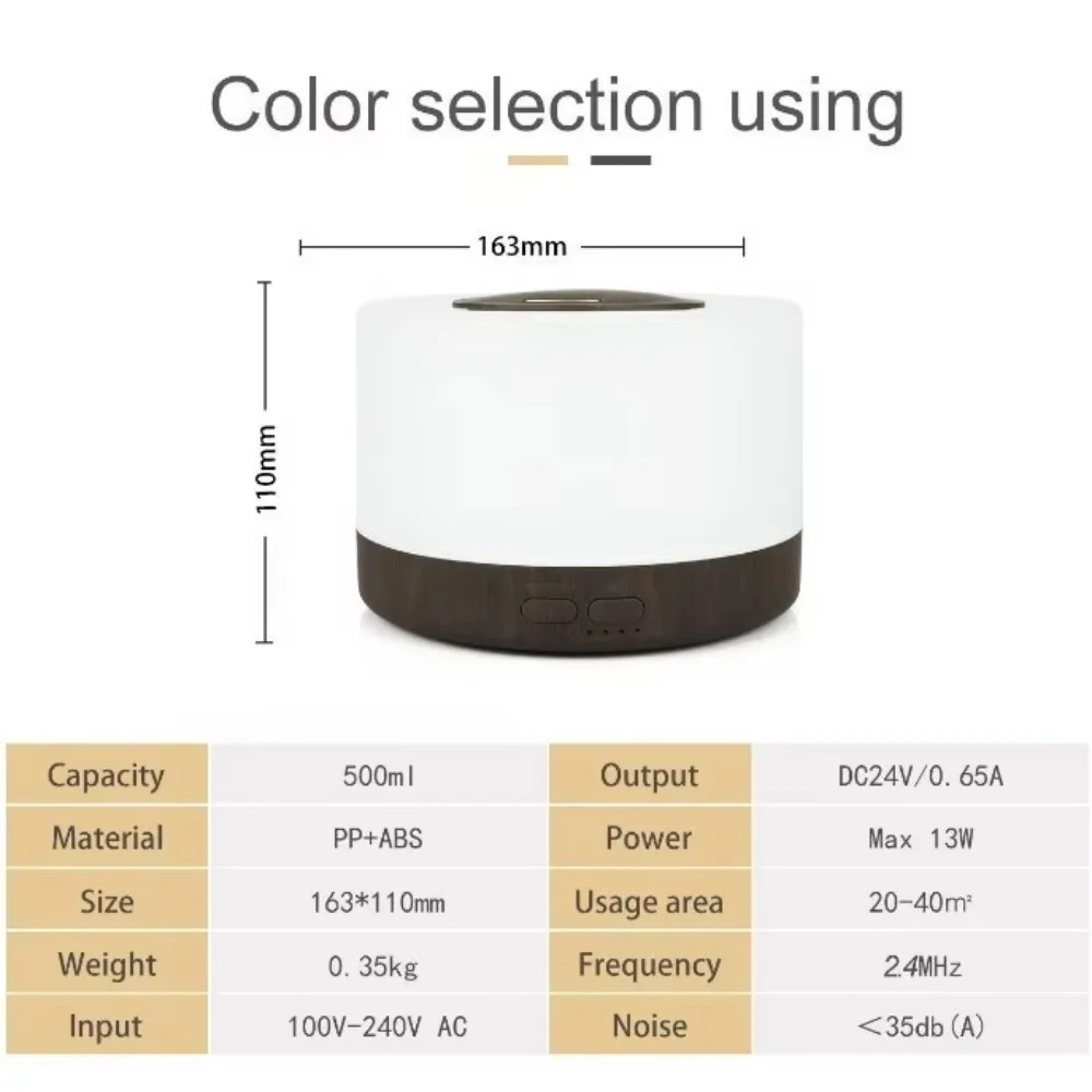 Ultrasonic Diffuser with Cool Mist and LED Lights