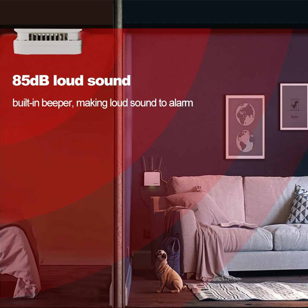 إنذار لاسلكي ذكي 3 في 1 عرض كاشف غرفة النوم كشف الأمن زيجبي مستشعر تحذير الصوت مكتب المنزل #4