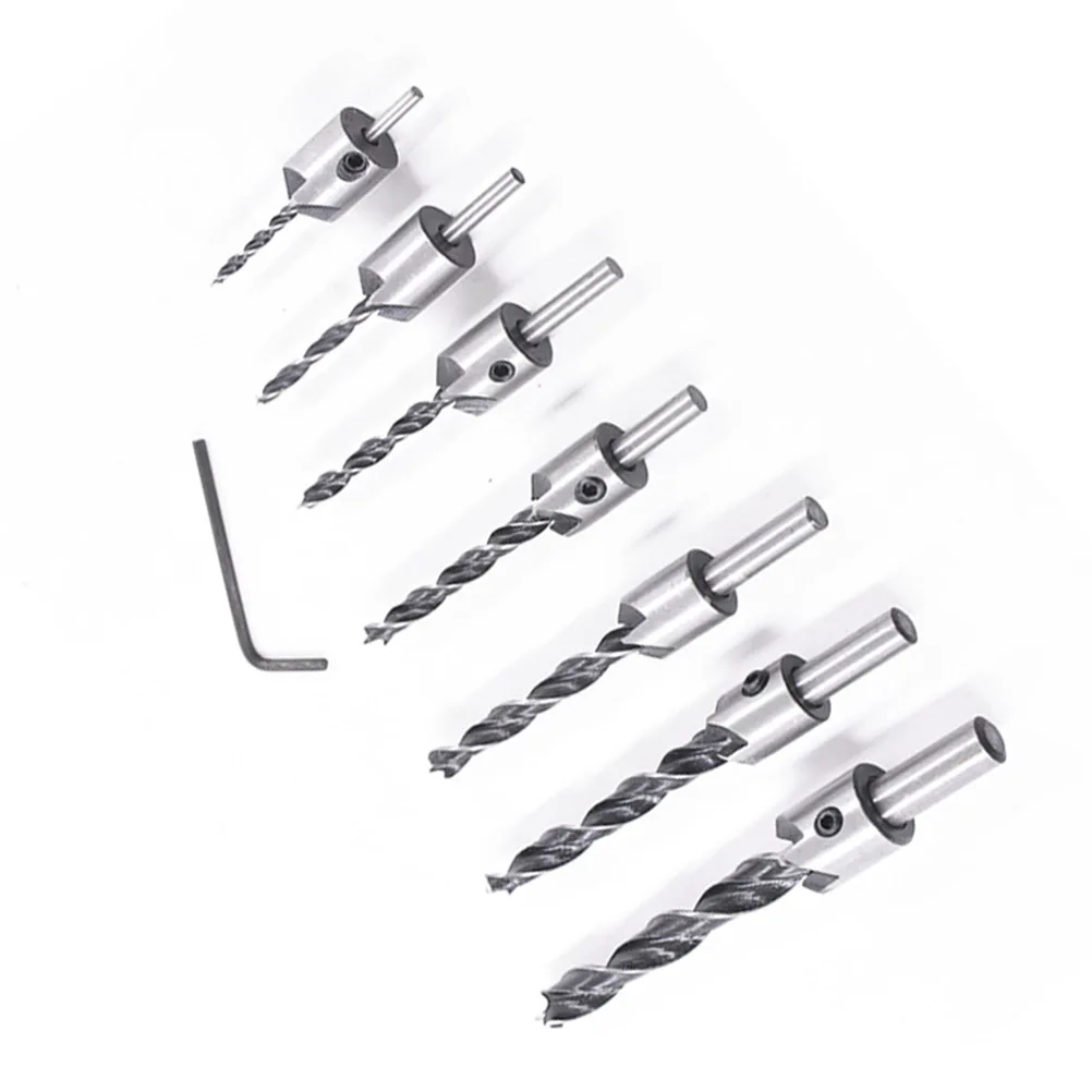 

7pcs Drill Bit Set Coated High Speed Steel Woodworking Plastic Metal DIY Tools Screw Round H Sturdy Durable
