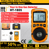 HTI HT-1805 4 in 1 Gas Analyzer Detector Portable O2 CO H2S LEL Tester Toxic And Harmful Gas Concentration Detection