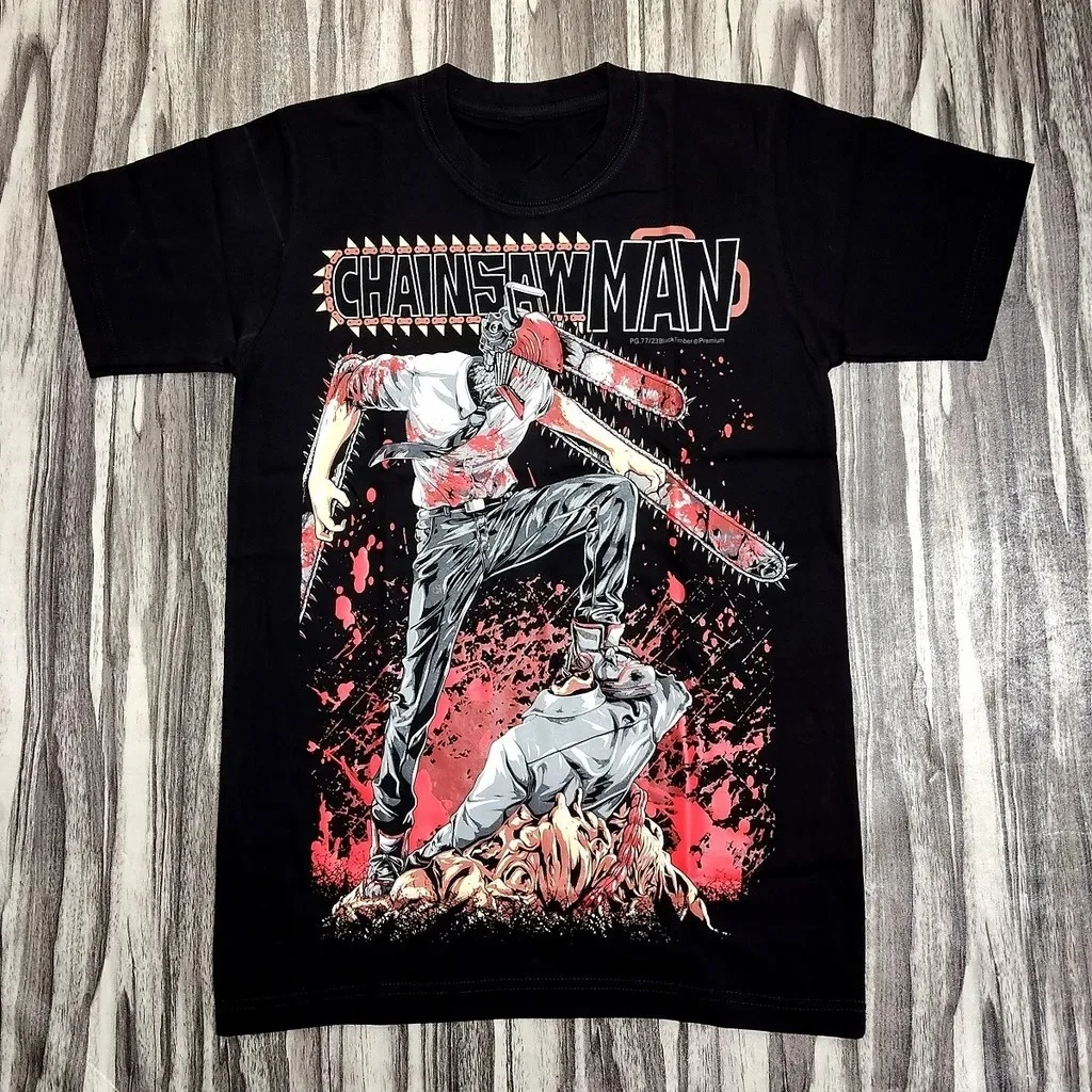 Chainsaw Man Anime Manga Blood Splatter Y2K Graphic T-Shirt Cotton Men Women Streetwear Tee