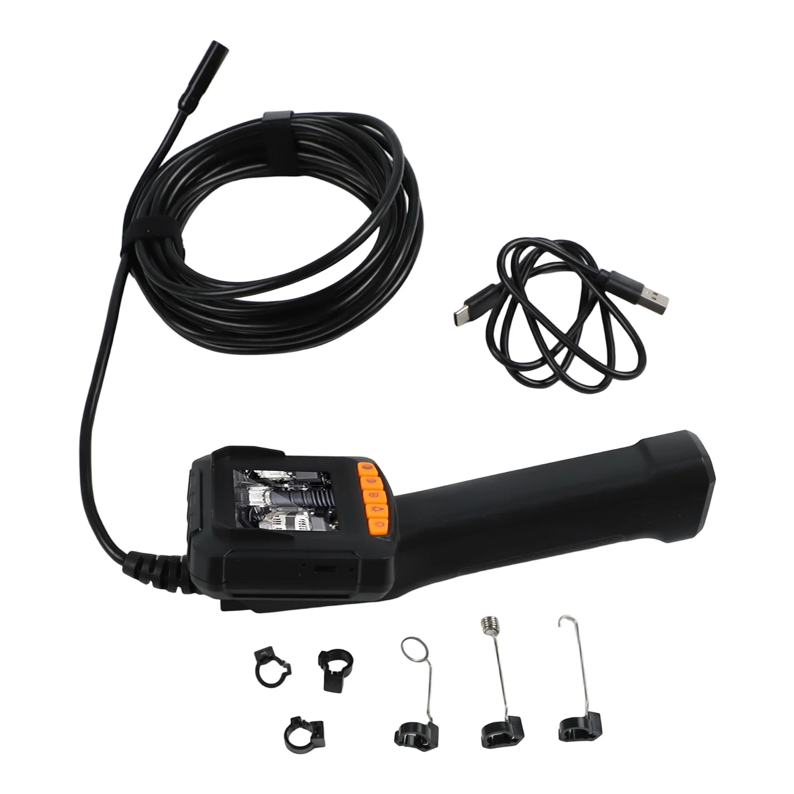 LED Lighted Waterproof Handheld Borescope Inspection Camera with 1920P Resolution and 2 4 inch Real Time Display
