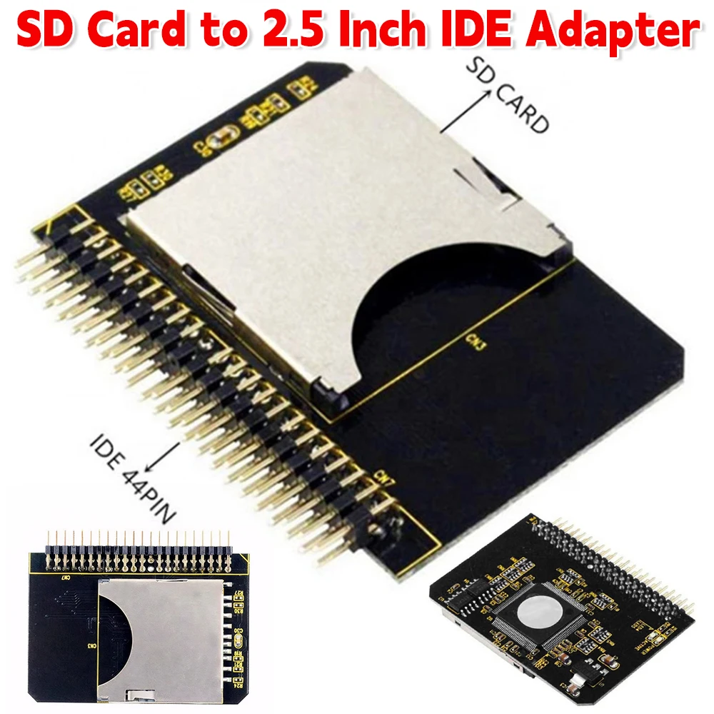 SD To 2.5 Inch IDE SSD Memory Card 44Pins SDHC SDXC MMC Memory SD Card to IDE 2.5 Inch Adapter Card Converter for Laptop Tablet