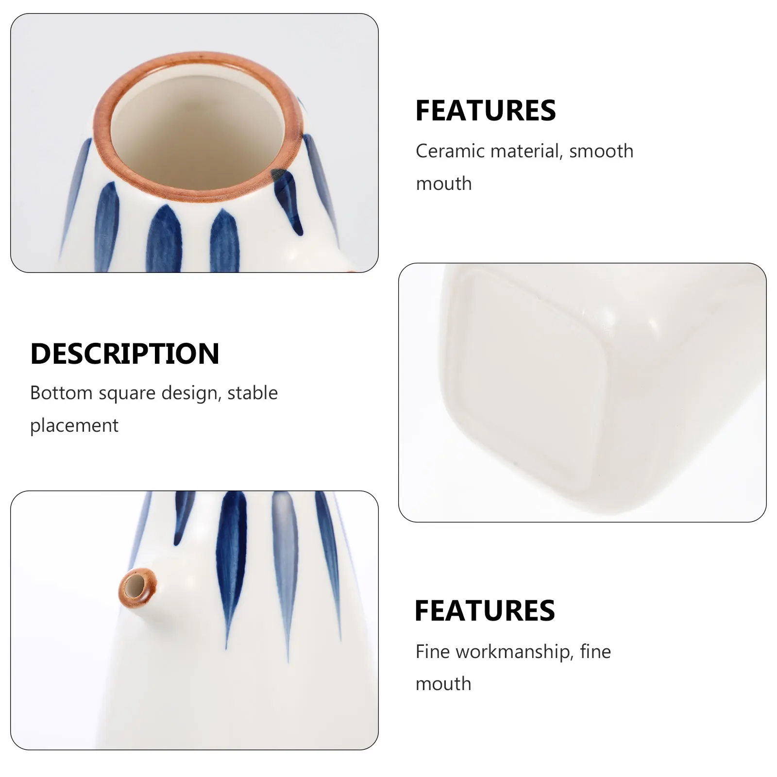 

Ceramic Vinegar Dispenser Creative Design Dustproof Oil Bottle for Olive Oil Soy Sauce Seasoning Kitchen Use Vinegar Dispenser