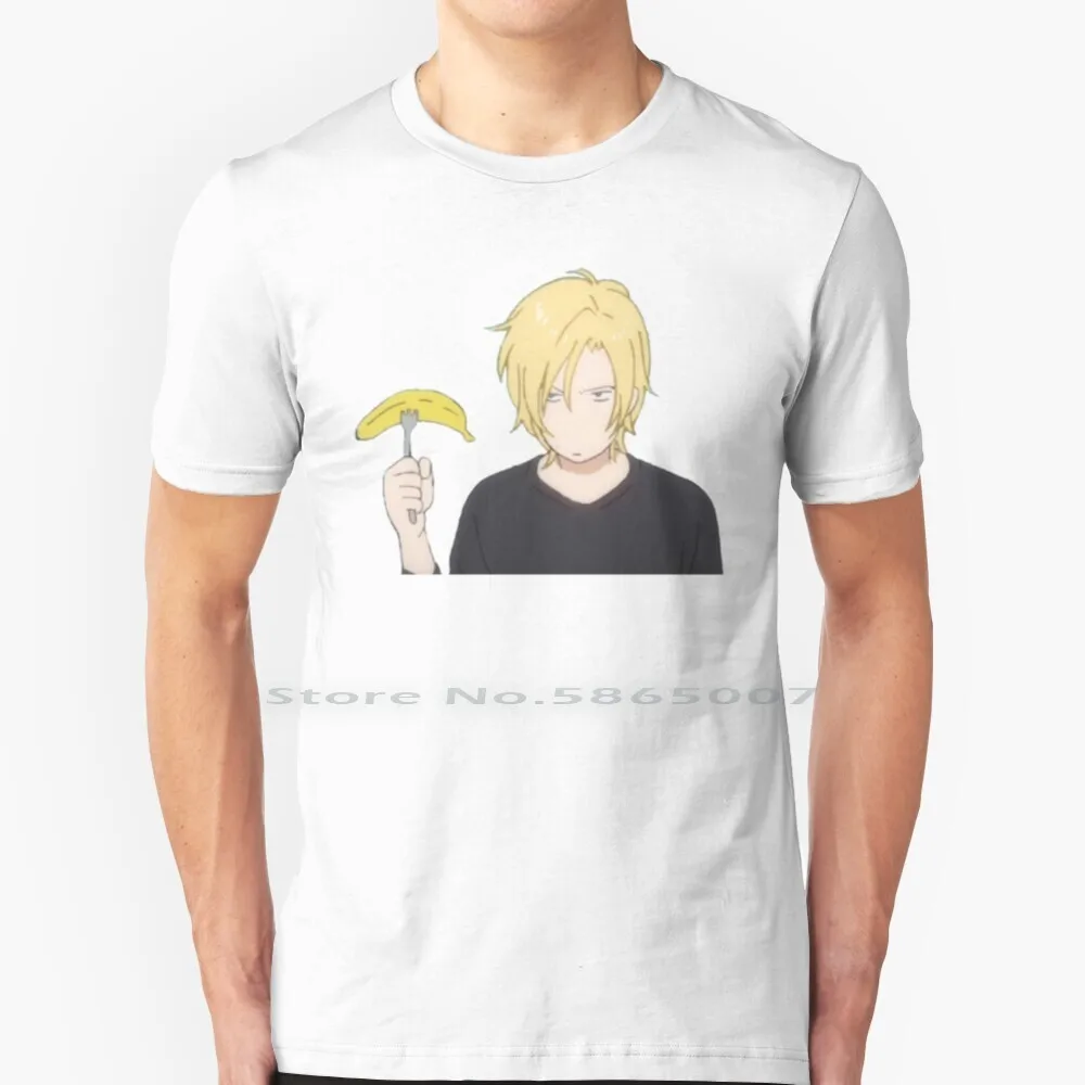 Ash With A Banana-Banana Fish T Shirt 100% Cotton Bannana Fish Ash Lynx Eiji Okumura Ash And Eiji Ashxeiji Eijixash Yaoi Bl