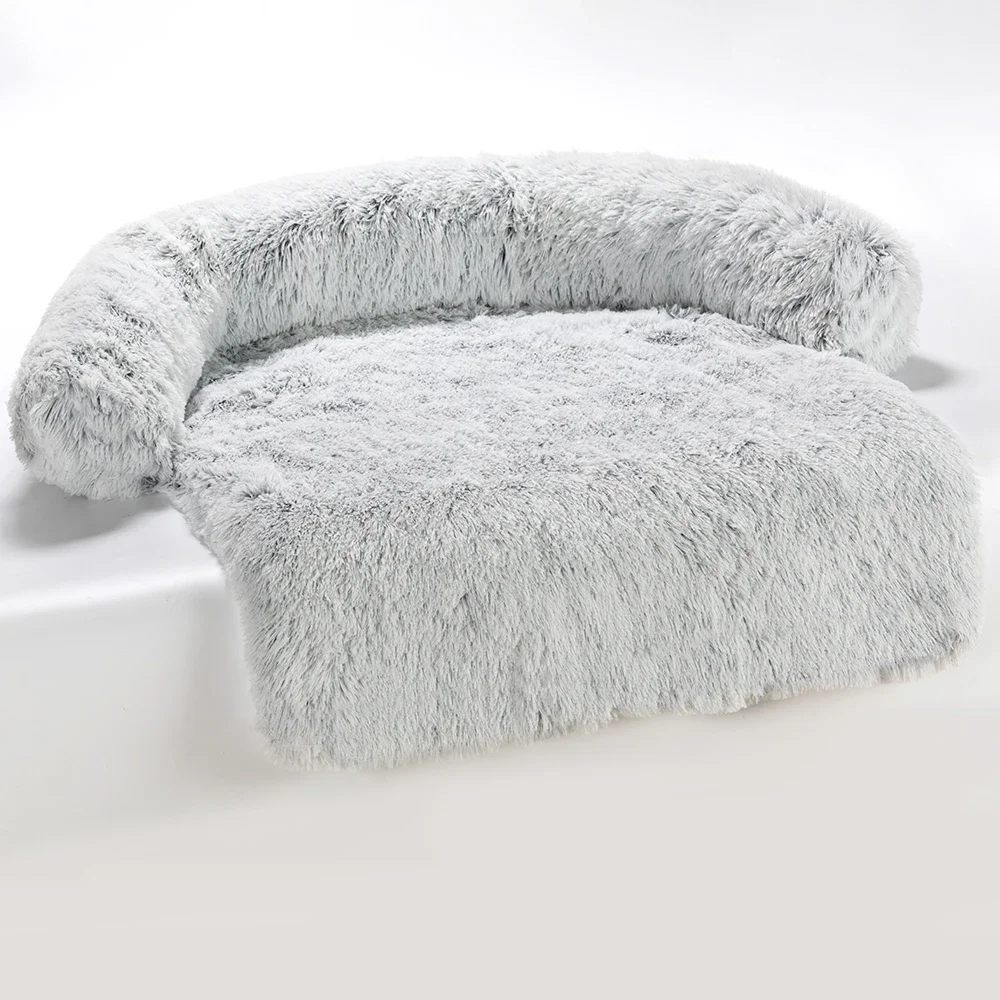 King Dog Bed Sofa Large Fluffy Dogs Pet House Sofa Mat Long Plush Warm Kennel Pet Cat Puppy Cushion Washable Blanket Sofa Cover