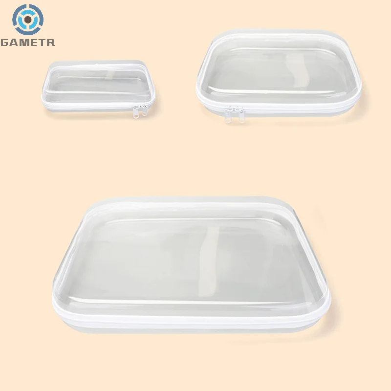 Poudres élaborées en plastique à fermeture éclair, 1 pièce, bacs de rangement, empilables, étanches, à fermeture éclair, coque rigide transparente