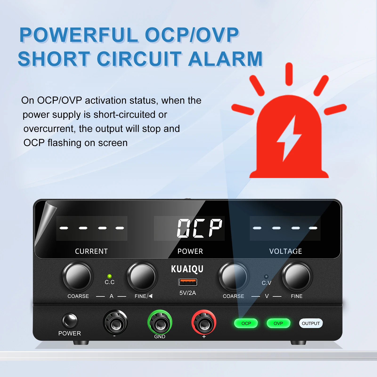 KUAIQU Lab Power Supplies 160V 2A Upgrade OCP OVP Function,30v 10a Adjustable Dc Power Supply With Output Switch,For Repair PCB