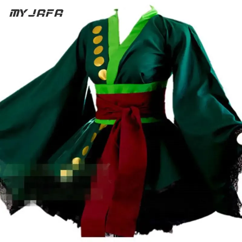 Roronoa Zoro Cosplay Costume Women Lolita Kimono Dress for Adults and Childrena;6'x,9;y'
