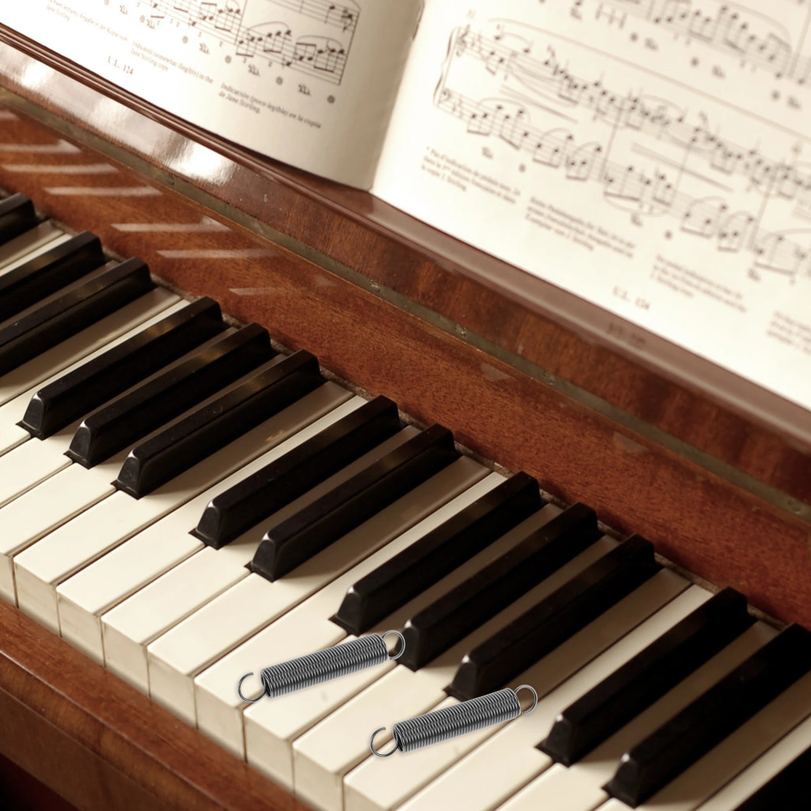 

2Pcs Piano Tuning Springs Spring Steel Coil Durable Replacement Parts for Upright Piano Accessories Instrument Accessories Set