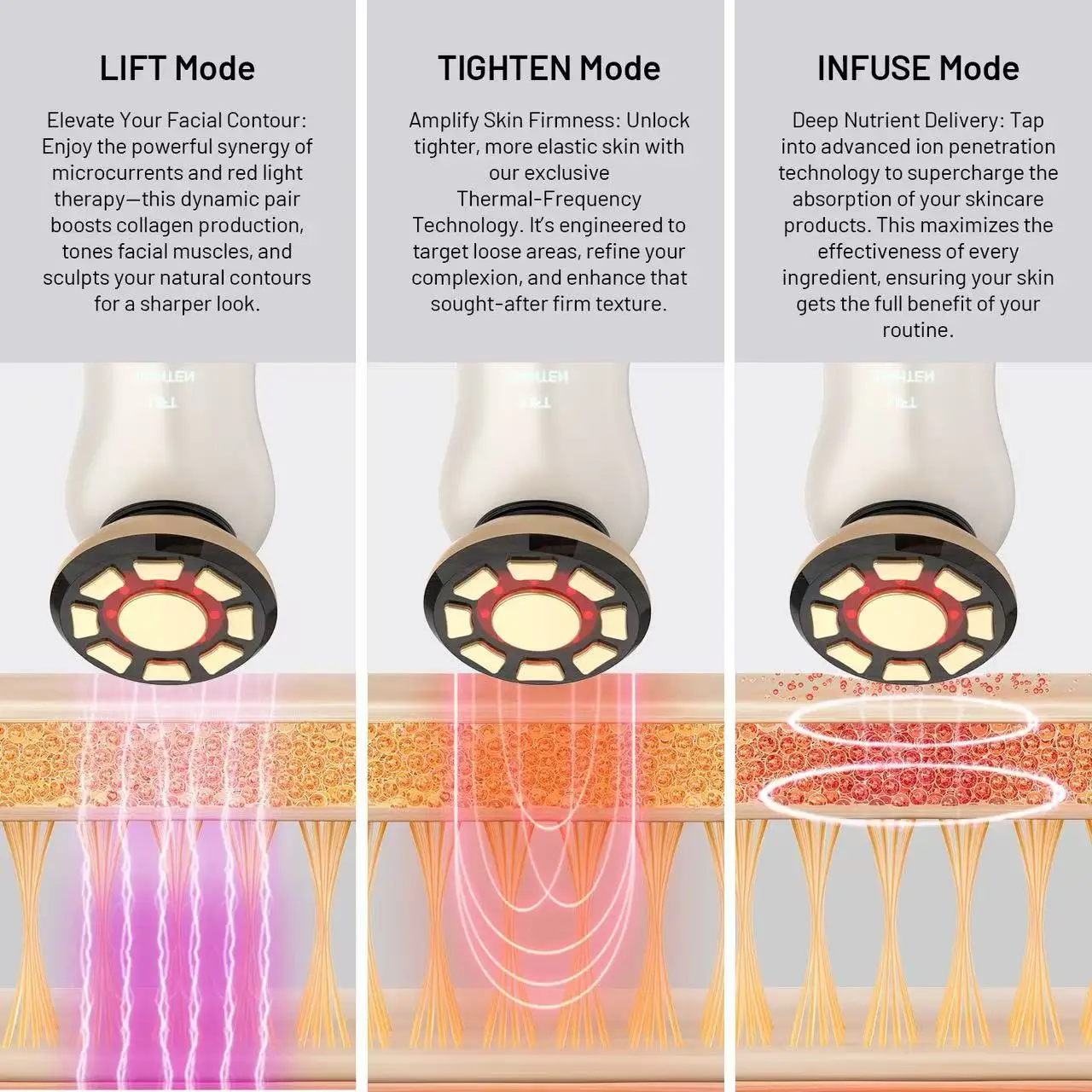 Multifunctioneel schoonheidsapparaat Handbediende gezichtsverstrakking Machine Face Lifting Massager
