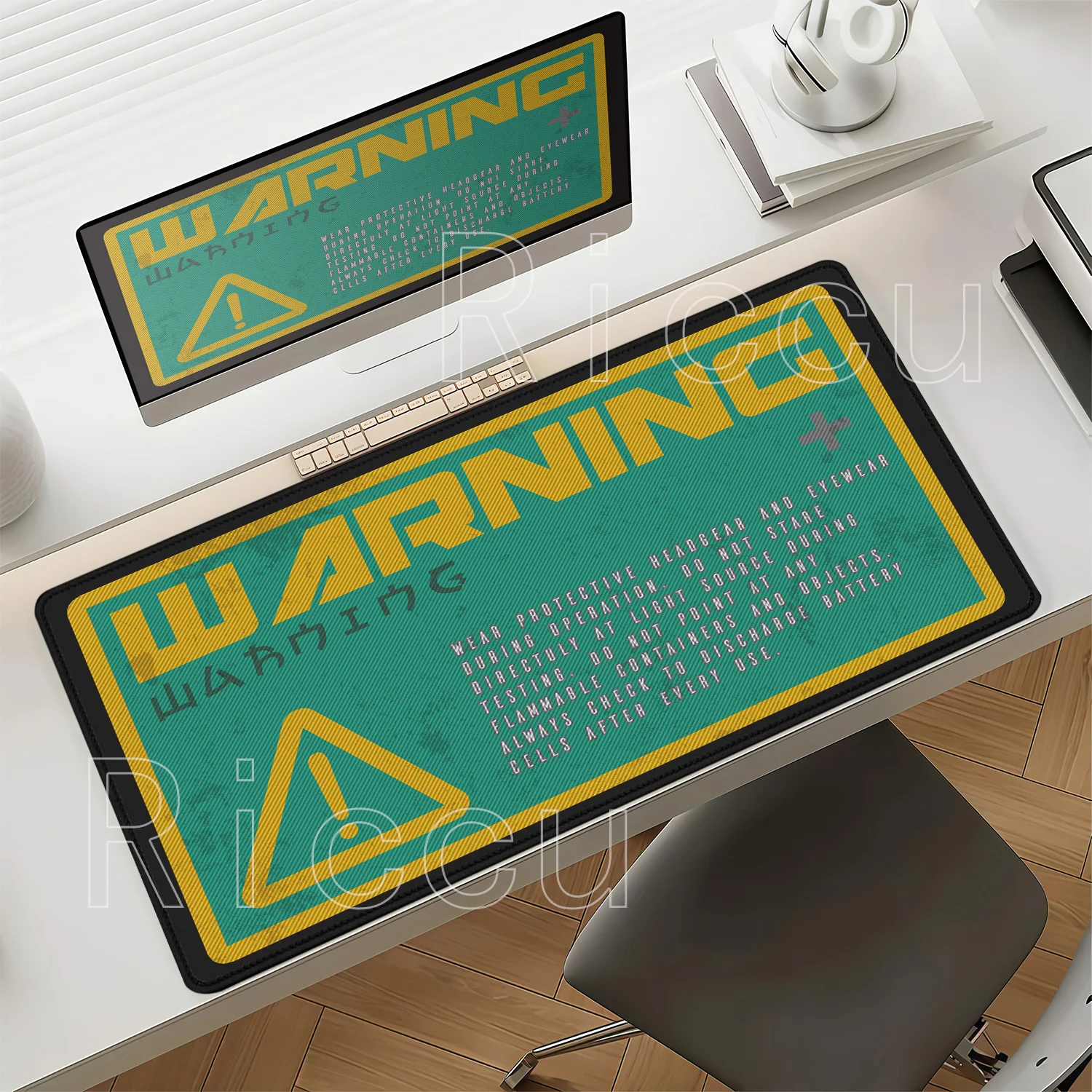 English Warning Art PC Gaming Mousepad Non-Slip Base Rubber XXL Office Accessories Mouse Pad Keyboard XXL HD Printing Desk Mat