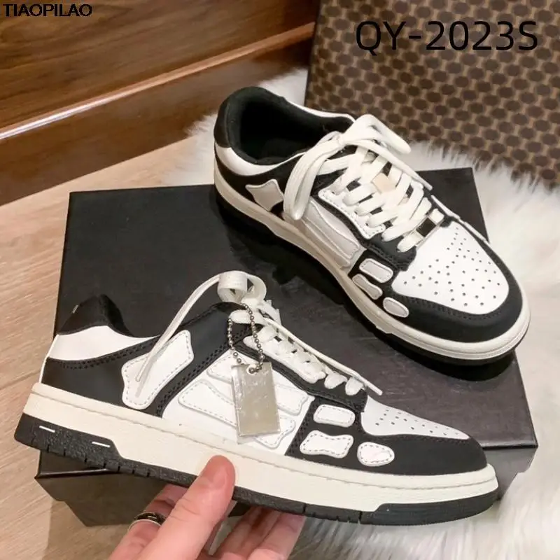 Bone Genuine Leather Women's Sneakers Casual Flat Bottomed Men's Sports Shoes For Couples In Spring And Autumn Seasons