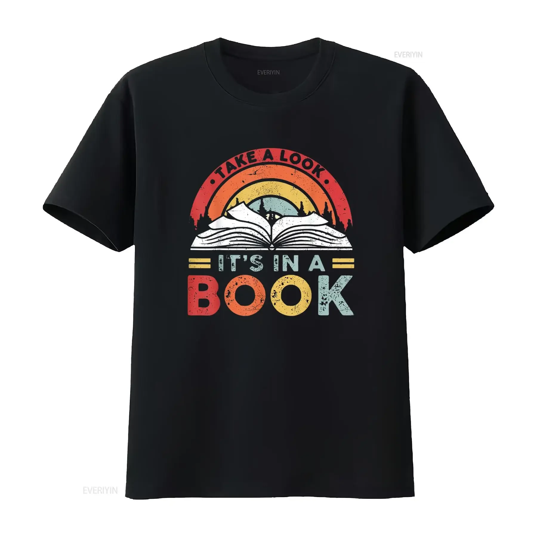 Take A Look Its In Book Vintage Reading Bookworm Designer Women s T Shirt Casual s vintage Washed homme streetwear Soft