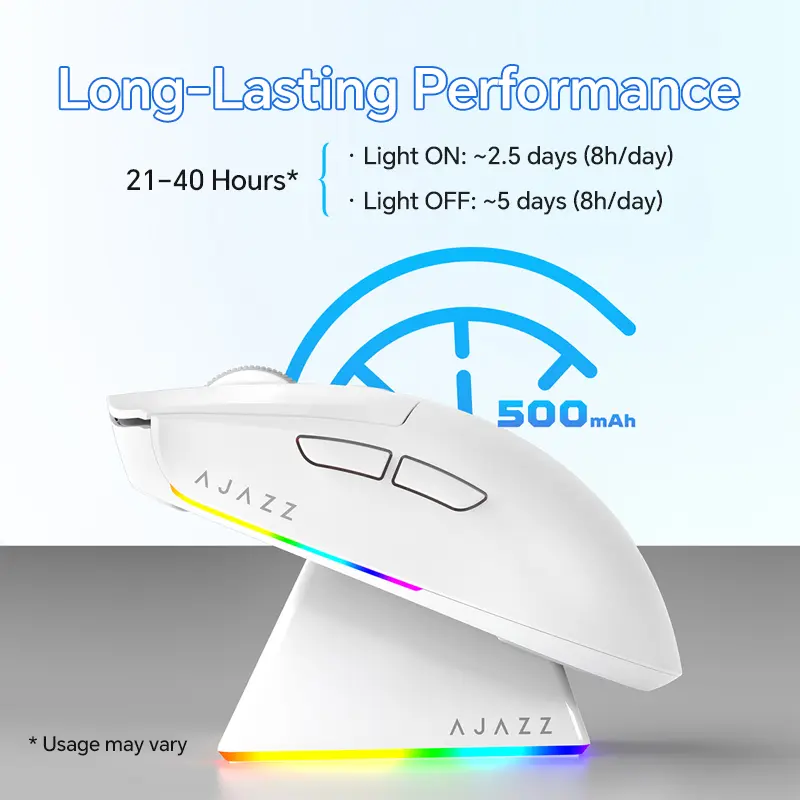 ماوس ألعاب AJAZZ AJ139 V2 MC PAW3311 لاسلكي مع قاعدة شحن مغناطيسية RGB 24000DPI بلوتوث/سلكي ماوس للاعبي الكمبيوتر - 4