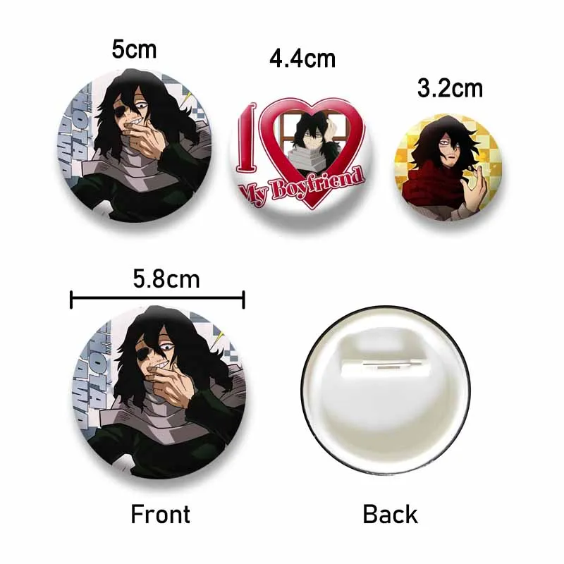 Game Anime Shota Aizawa Cosplay Badge Pin SPTE Plastic Snap-in Brooch Accessories Bag Hat Decor