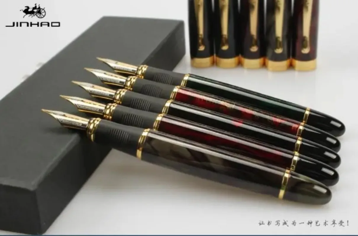 JINHAO X450 Metal Fountain Pen Without Pencil Box Luxury School Office Stationery Writing Cute Pens Gift