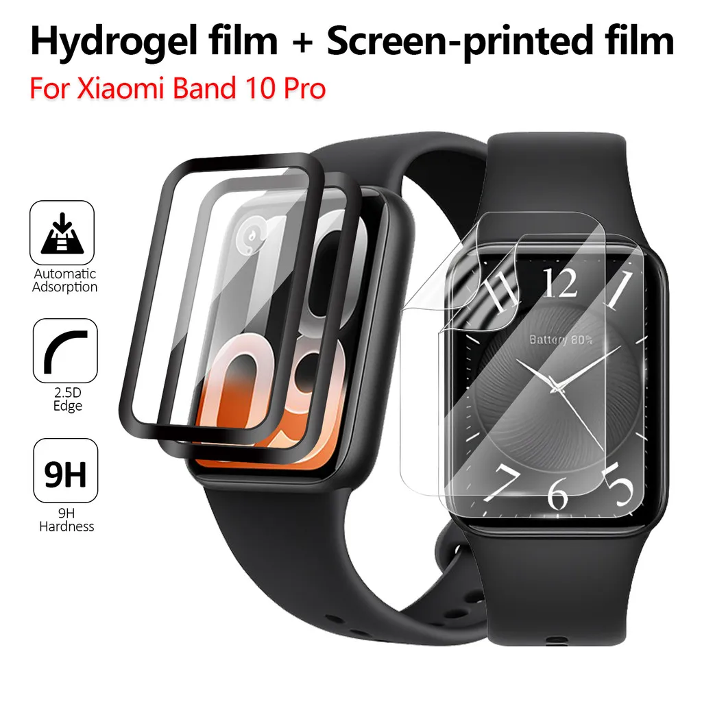 1-5PCS 3D Curved Full Coverage Protective Film For Xiaomi Mi Band 10 Pro Screen Protector Composite Soft HD TPU Hydrogel Film