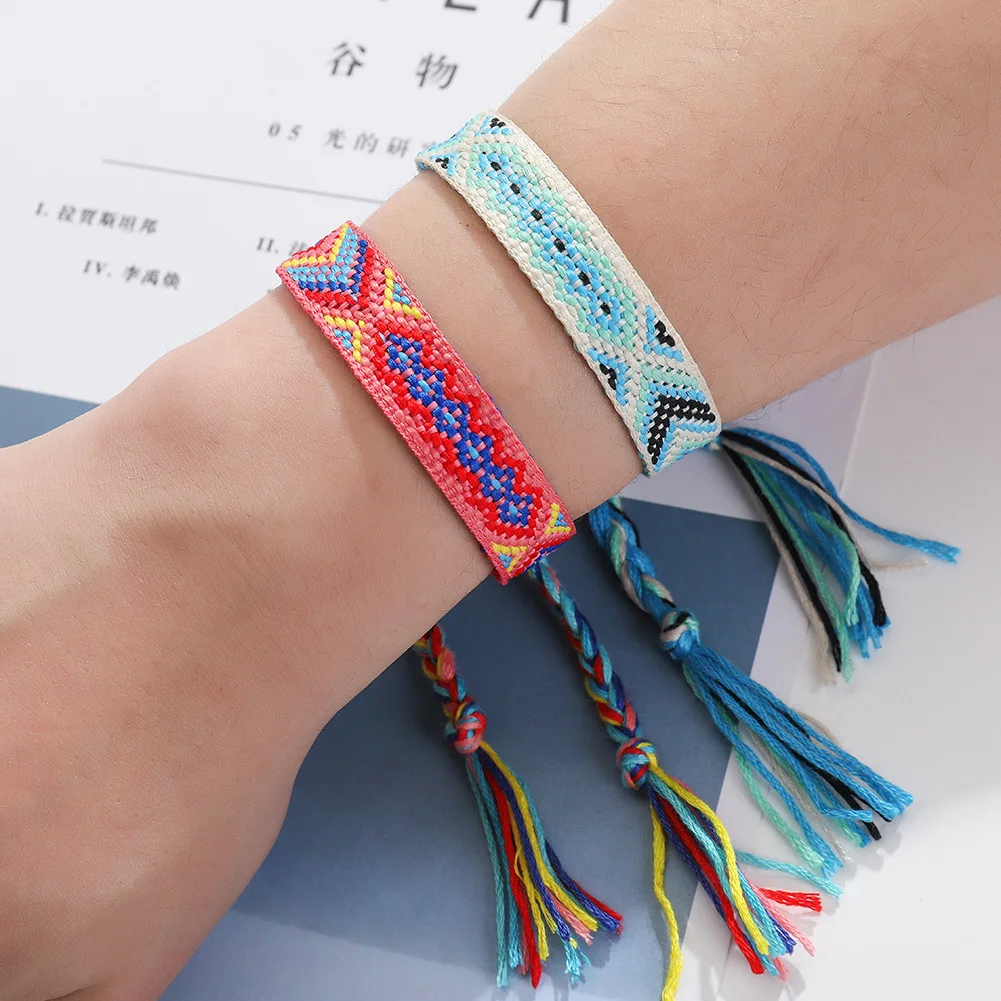 12pcs Woven Friendship Bracelet Women Girl 2022 New Fashion Cowrie Seashell Aztec Summer Beach String Wholesale Jewelry Present