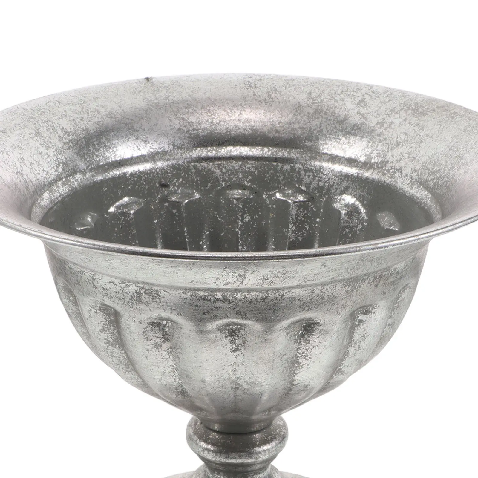 Vintage Iron Trumpet Floral Vase Silver Metal Centerpiece for Home Decor Wedding Ceremony Rustic European Style Table Vase