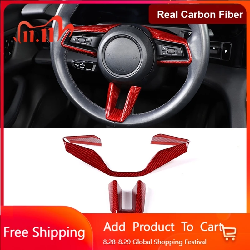 

Внутренние наклейки для Porsche Panamera 911 Macan Taycan, текстура из настоящего углеродного волокна, Стайлинг автомобиля, внутренняя крышка рулевого колеса, рамка