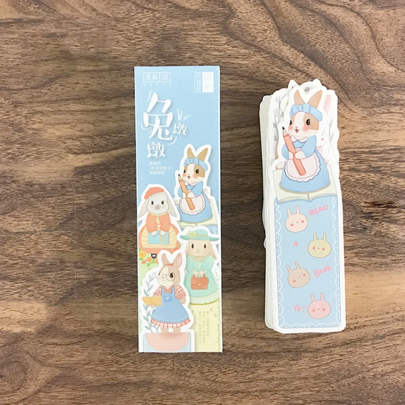 30pcs/box Creative cartoon lives paper bookmark Kawaii bookmarks book holder Message Card DIY school supplies Party Invitation