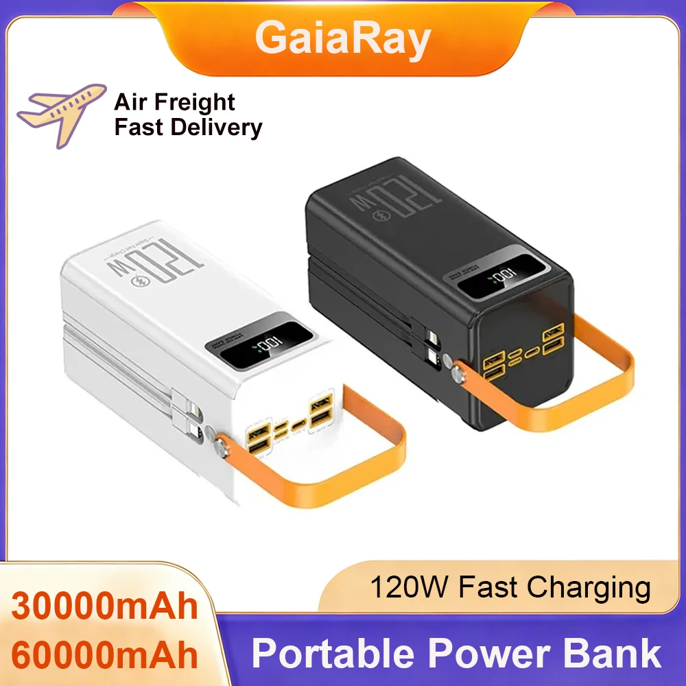 

Gaiaray 120 Вт внешний аккумулятор с быстрой зарядкой 60000 мАч 30000 мАч портативная электростанция аварийный аккумулятор солнечный генератор для кемпинга