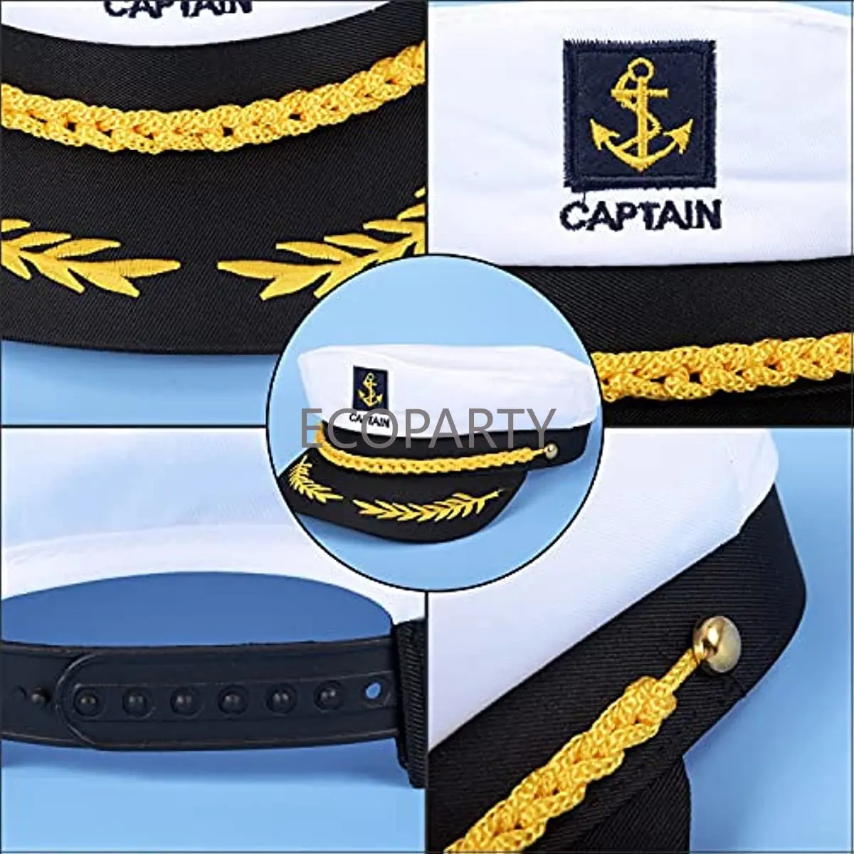 Set di accessori per costumi da capitano cappello da capitano con pipa in legno con occhiali da sole da capitano