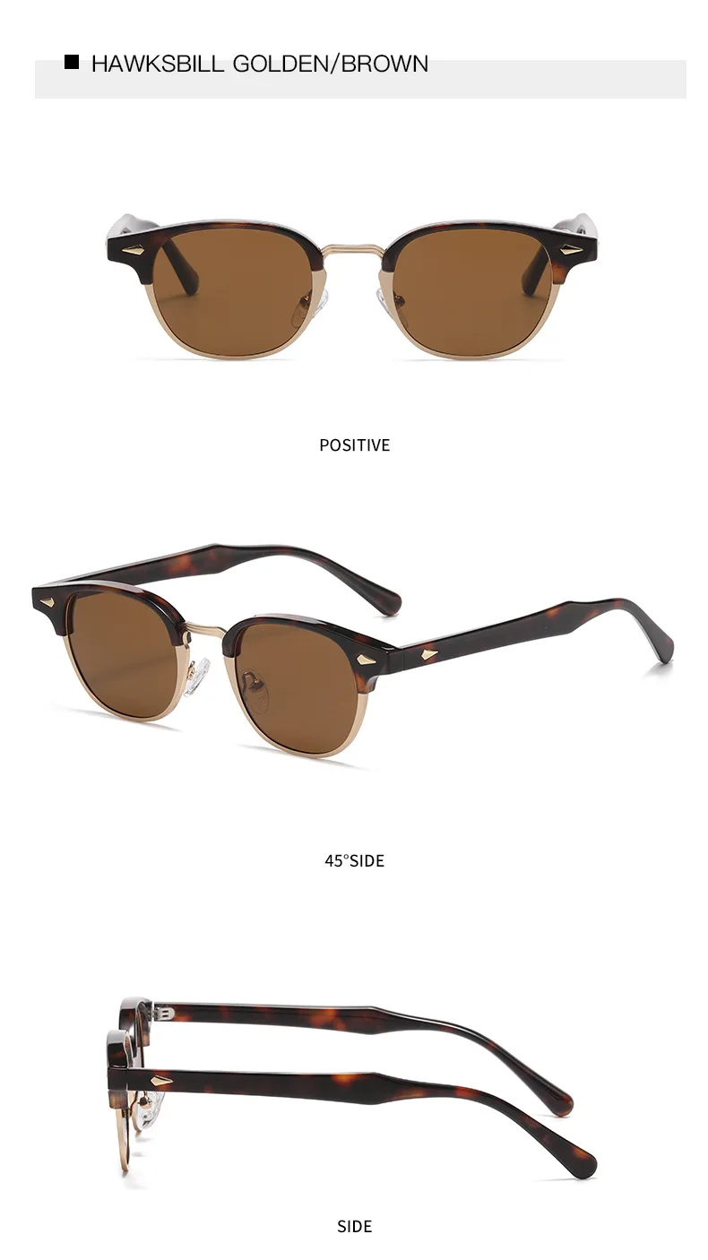 SPLOV Retro Premium Round Frame Polarized Sunglasses for Men's Fashion Outdoor Fishing Driving Glasses UV400