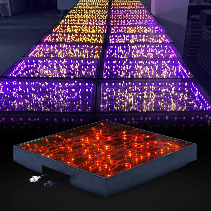 High Quality Magnetic 3D Infinite Dance Party Wedding Floor Wireless Starlight Led Dance Floor