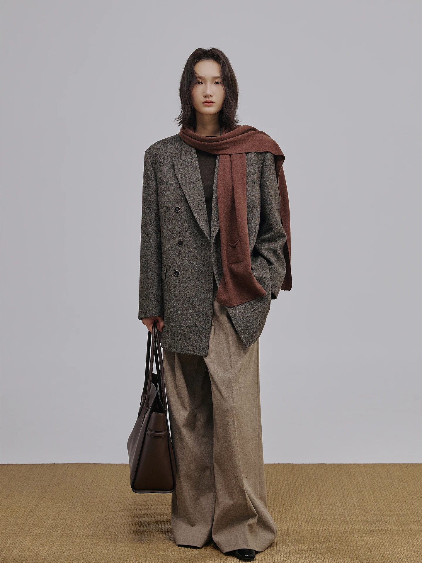 

Женский шерстяной повседневный костюм-жакет VKI Forest Falling Color в винтажном стиле, с двойным рядом пуговиц, с цветочным узором