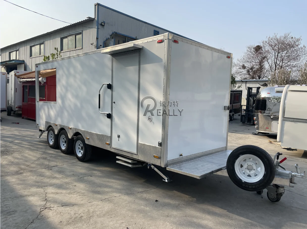 شاحنة طعام الشارع مع امتياز معدات المطبخ الكاملة شاحنة الوجبات السريعة مقطورة المطبخ المحمول وجبة خفيفة عربة القهوة