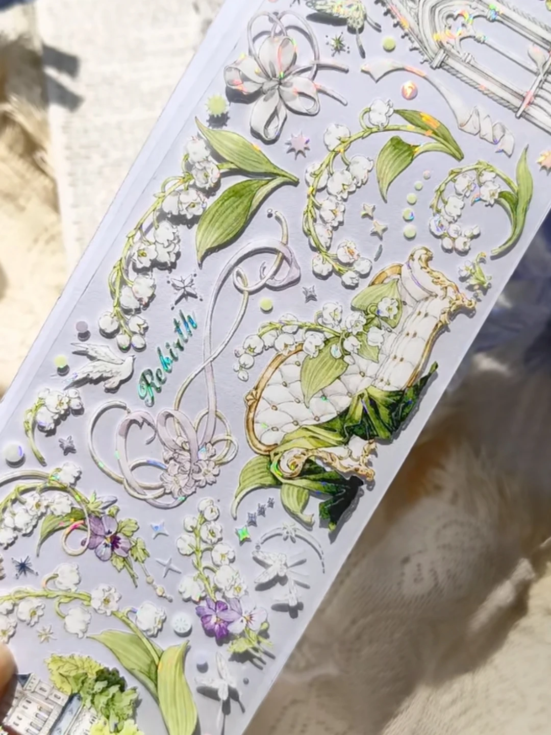 5M Shine Shell Shiny Pet Washi Tape Planner Diario Insignia Diy Flor Verde