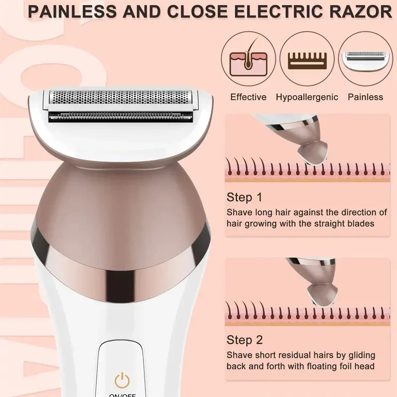 Wholesale Multi-functional 6 in 1 Portable Hair Removal Machine Dry and Wet Cordless Shaving Machine USB Rechargeable for Women