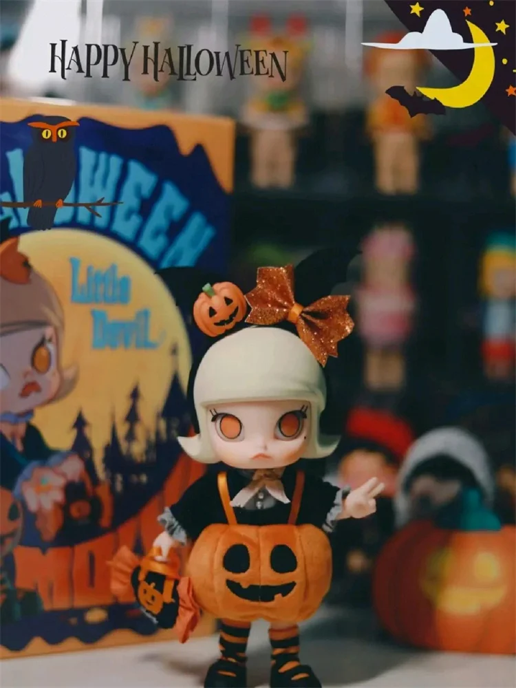 Genuine Molly Halloween Pumpkin Little Devil Kawaii Movable Bjd Doll Girl Anime Character Toy Collect Ornament Halloween Gift