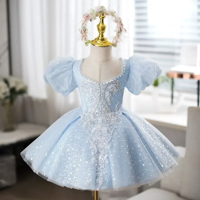 

Новое детское вечернее платье для выступлений на фортепиано, платья для свадьбы, дня рождения для девочек