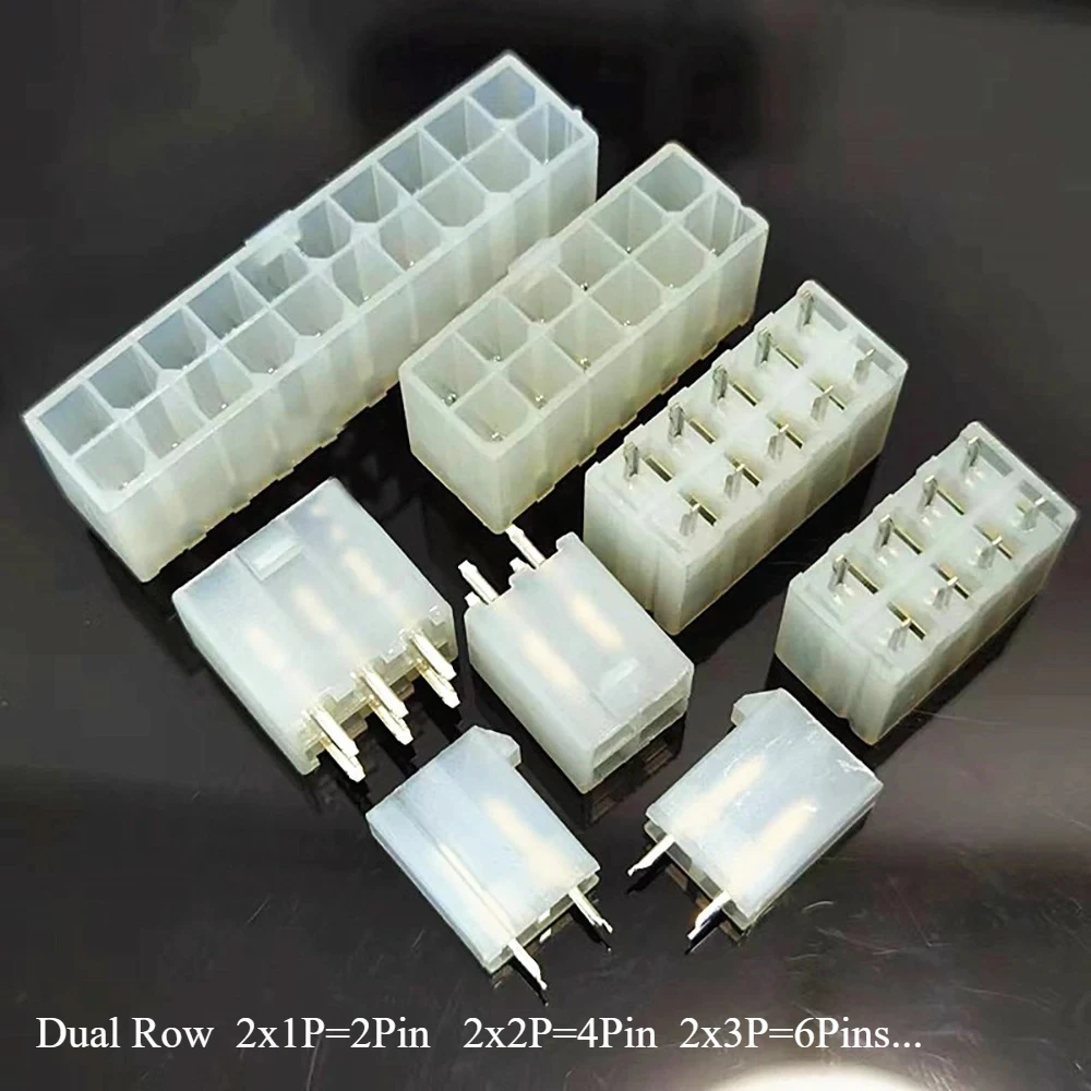 

10Pcs MX4.2 5557 4.2mm Dual Row Straight 5569-2x1/2/4/6/8/10/12A 2P-24Pin Automotive ATX Connector DIP Pin Wafer