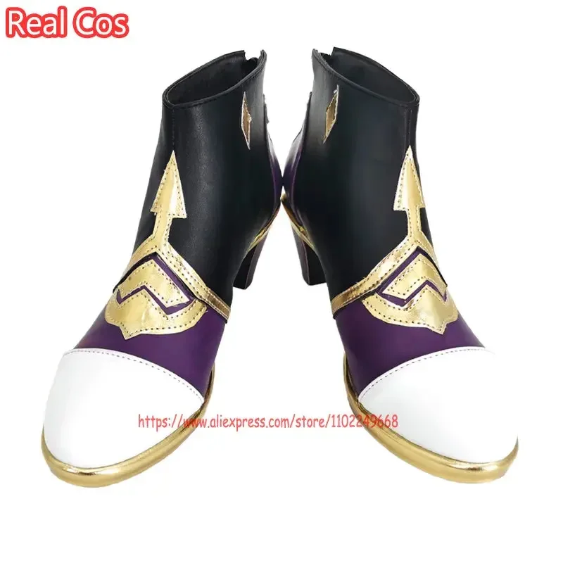 

RealCos Yelan Обувь для косплея Игра Genshin Impact Ye lan Обувь для косплея на высоком каблуке Необычные короткие сапоги для женщин и девочек Вечеринка на Хэллоуин