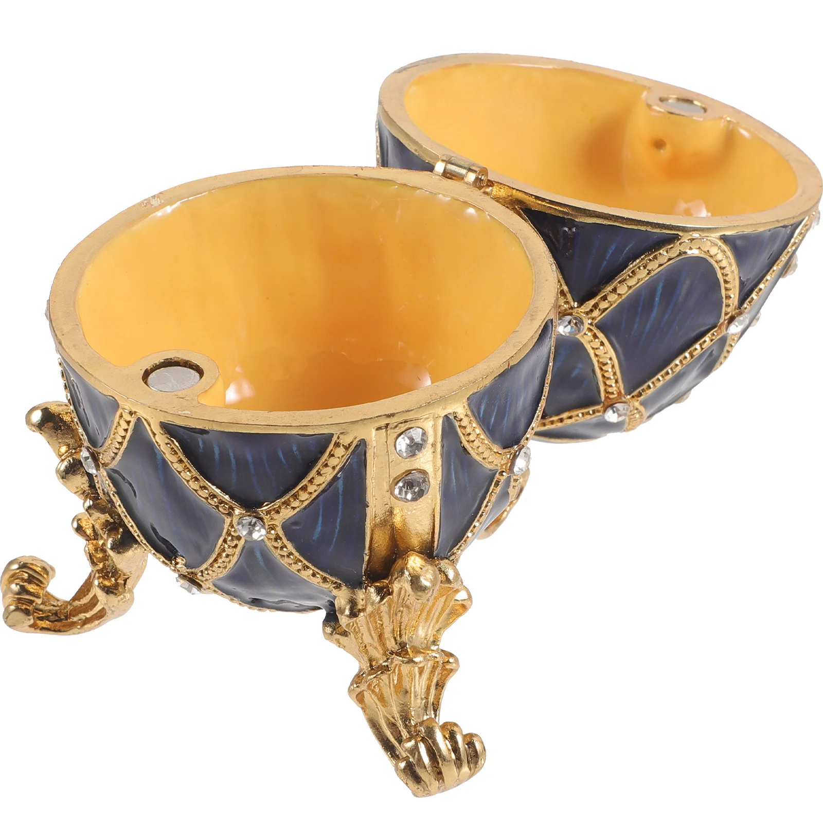 

1 шт., позолоченные стразы, пасхальное яйцо, шкатулка для драгоценностей, металлический контейнер для хранения для женщин, креативный органайзер, подарочная упаковка, чехол